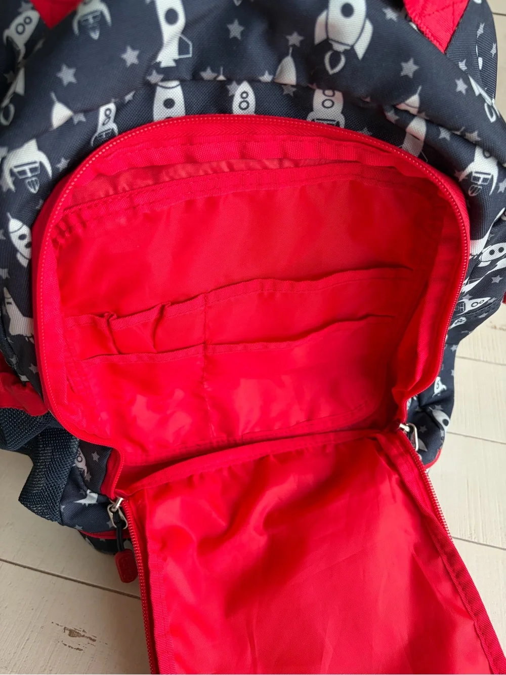 Bentgo 2-in-1 Kids Navy Rocket Print Backpack with Built-in Lunch Bag